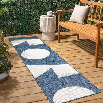 Lucian Modern Geometric Abstract Two-tone Indoor/Outdoor Area Rug